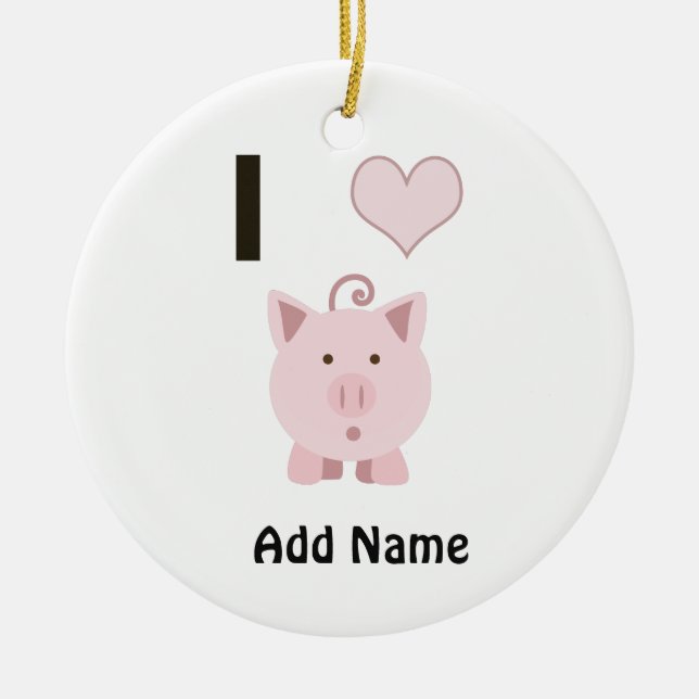 Gulliga I-hjärtagrisar Desgin Julgransprydnad Keramik (Framsidan)