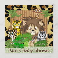 GULLIGA inbjudningar för BABY SHOWERCHEETAHTEMA
