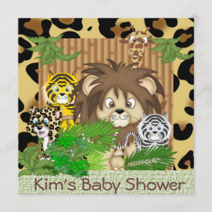 GULLIGA inbjudningar för BABY SHOWERCHEETAHTEMA