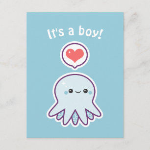 Gulliga inbjudningar för pojkebläckfiskbaby shower