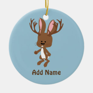 Gulliga Jackalope Julgransprydnad Keramik