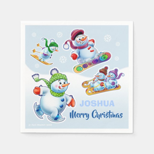 Gulliga julsnögubbear för papper servett (Framsidan)