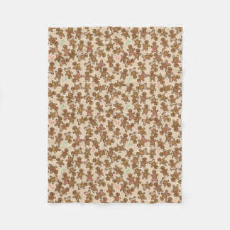 Gulliga kakor för julhelgdagpepparkaksgubbar fleecefilt