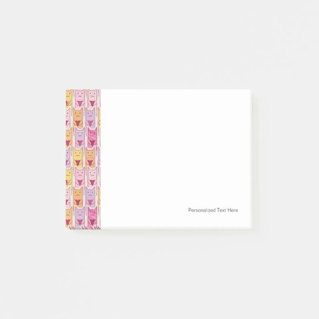 Gulliga katter med att älska hjärtor post-it block (Framsida)