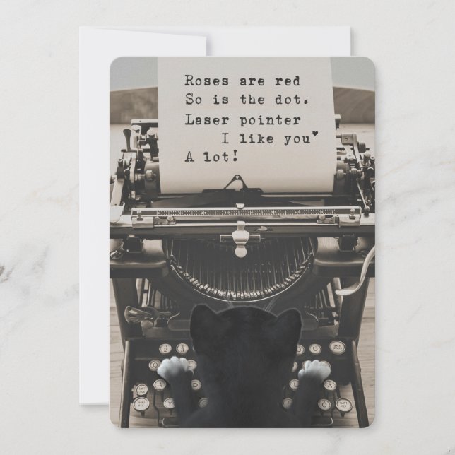 Gulliga kattmaskinskrivningvalentin dikt - julkort (Framsida)