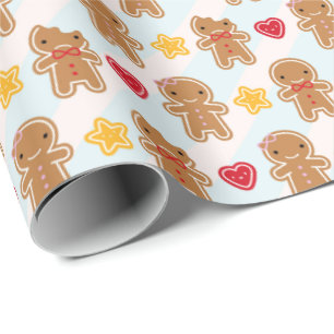 Gulliga Kawaii för kaka pepparkaksgubbar Presentpapper