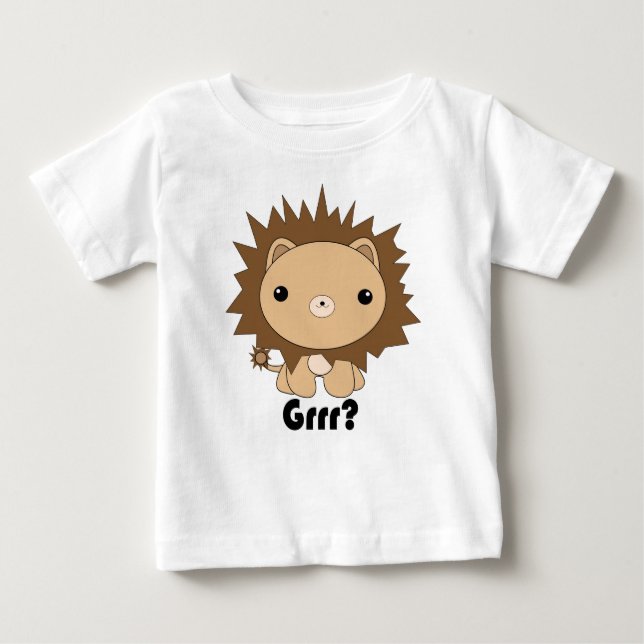 Gulliga Kawaii lejona Grrr? T-tröja Tee (Framsida)