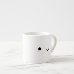 Gulliga Kawaii som ler japanskt Emoticonansikte Espressomugg