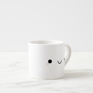 Gulliga Kawaii som ler japanskt Emoticonansikte Espressomugg