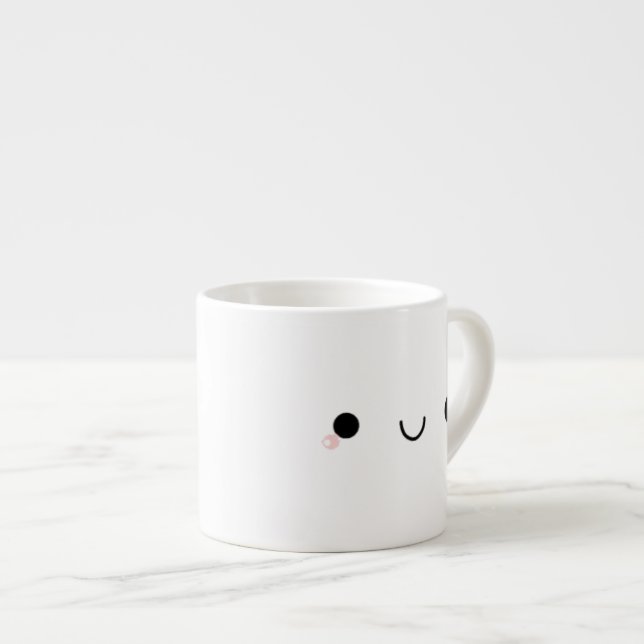 Gulliga Kawaii som ler japanskt Emoticonansikte Espressomugg (Framsida höger)