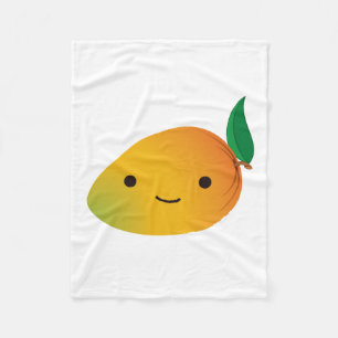 Gulliga Kawaii som ler mango Fleecefilt
