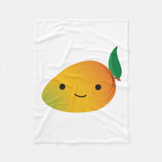 Gulliga Kawaii som ler mango Fleecefilt