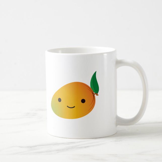 Gulliga Kawaii som ler mango Kaffemugg (Höger)