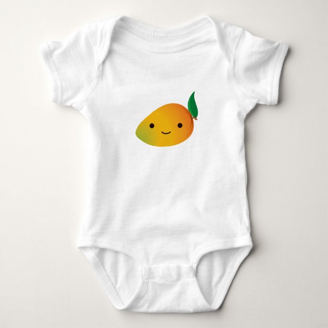 Gulliga Kawaii som ler mango Tee Shirt (Framsida)