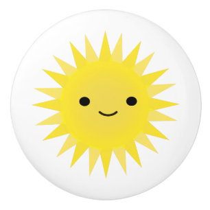 Gulliga Kawaii som ler solen Knopp