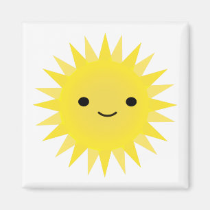Gulliga Kawaii som ler solen Magnet