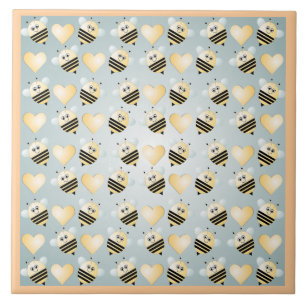 Gulliga keramiska bihonunghjärtor belägger med kakelplatta