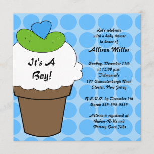 Gulliga knipor & glasspojkebaby shower inbjudningar