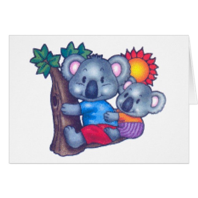 Gulliga Koalas Hälsningskort (Framsidan Horizontal)