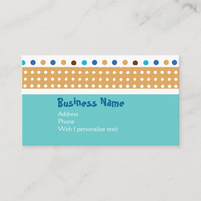 Gulliga konstnärliga nyckfulla Polkadots mönster Visitkort (Framsida)