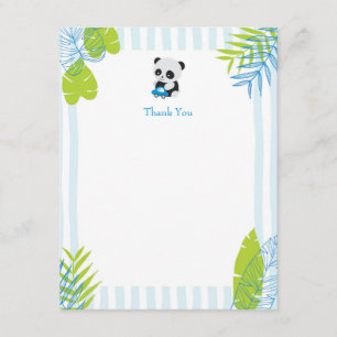 Gulliga kort för tack för Pandapojkebaby shower
