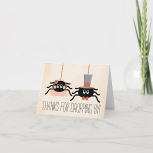 Gulliga kort för tack för spindelHalloween bröllop