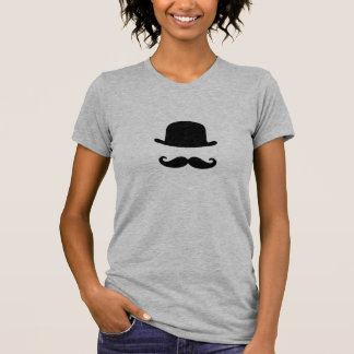Gulliga kvinna för mustasch och för top hat tee