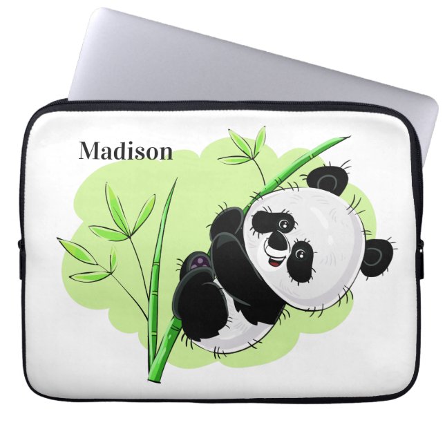 Gulliga laptop sleeve för Pandaanpassningsbarnamn (Framsidan)