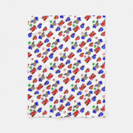 Gulliga lastbilar för pojkeleksakbilar avfyrar fleecefilt