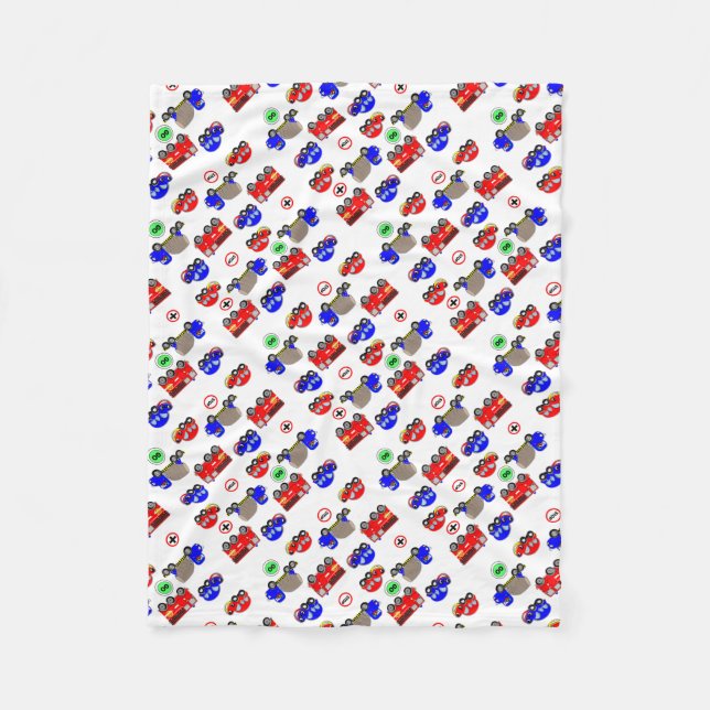 Gulliga lastbilar för pojkeleksakbilar avfyrar fleecefilt (Framsidan)