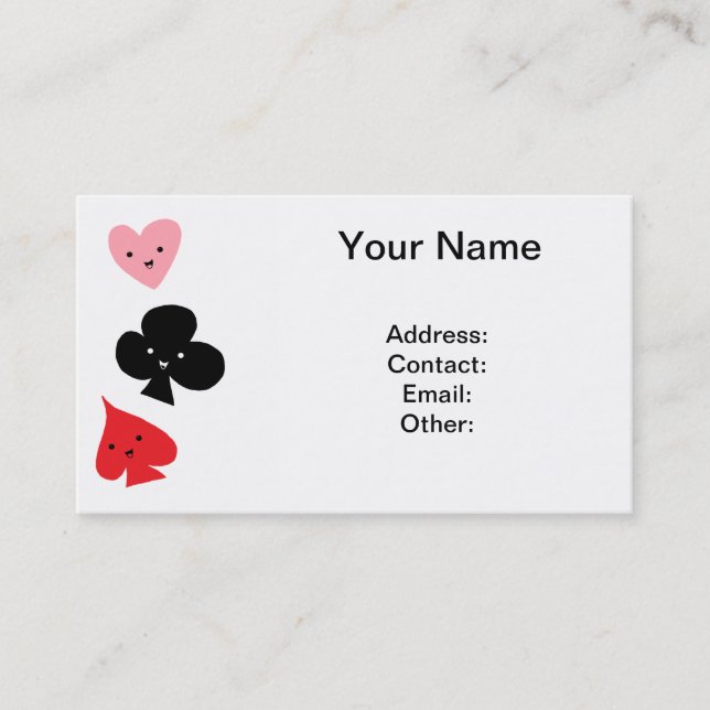 Gulliga leka kortkostymer visitkort (Framsida)