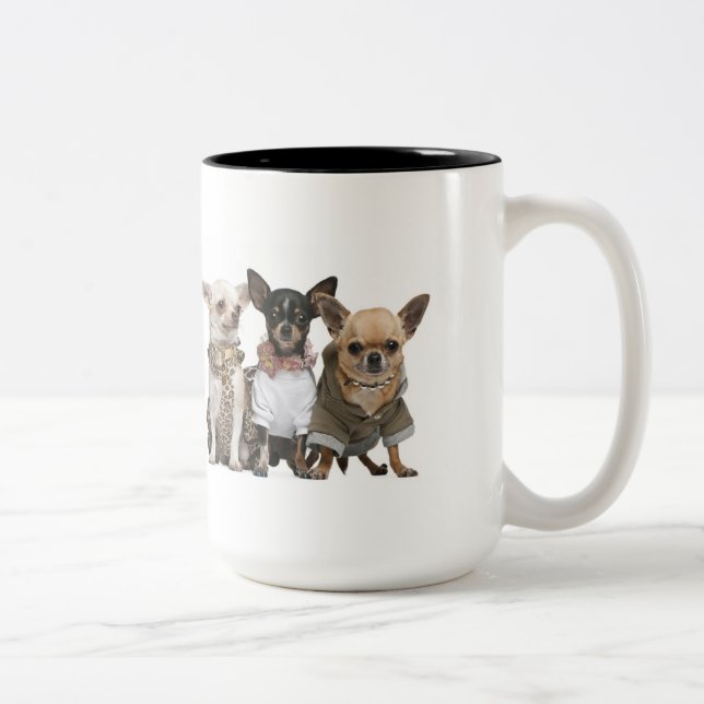 Gulliga lite Chihuahuas Två-Tonad Mugg (Höger)