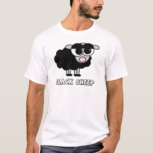Gulliga lite svart får t-shirt (Framsida)