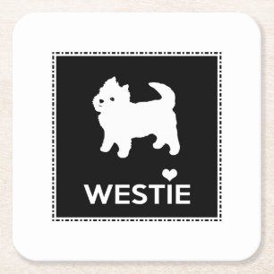 Gulliga lite Westie - västra höglands- Terrier Underlägg Papper Kvadrat