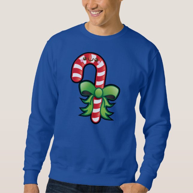 Gulliga manar för Kawaii julcandy cane jumper Lång Ärmad Tröja (Framsida)