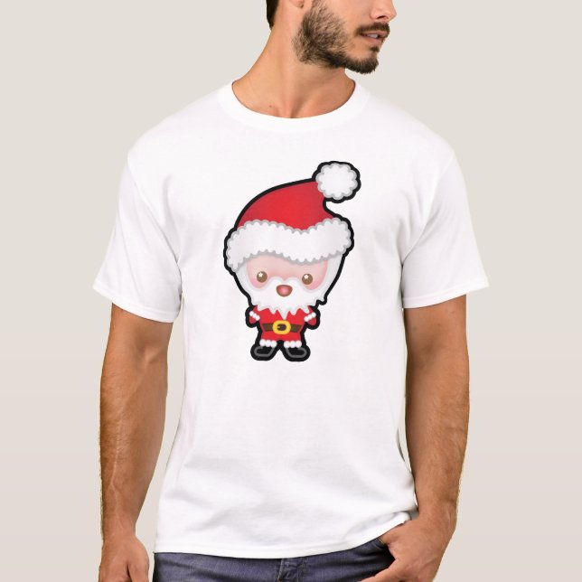Gulliga manar för Kawaii jultomtenjul Tshirt T Shirt (Framsida)