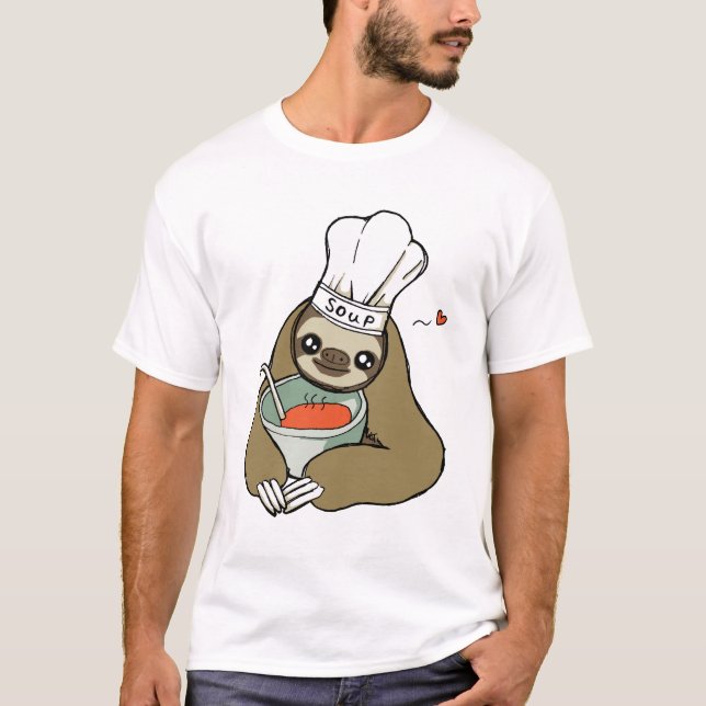 Gulliga manar för teckning för soppakockSloth T-shirt (Framsida)