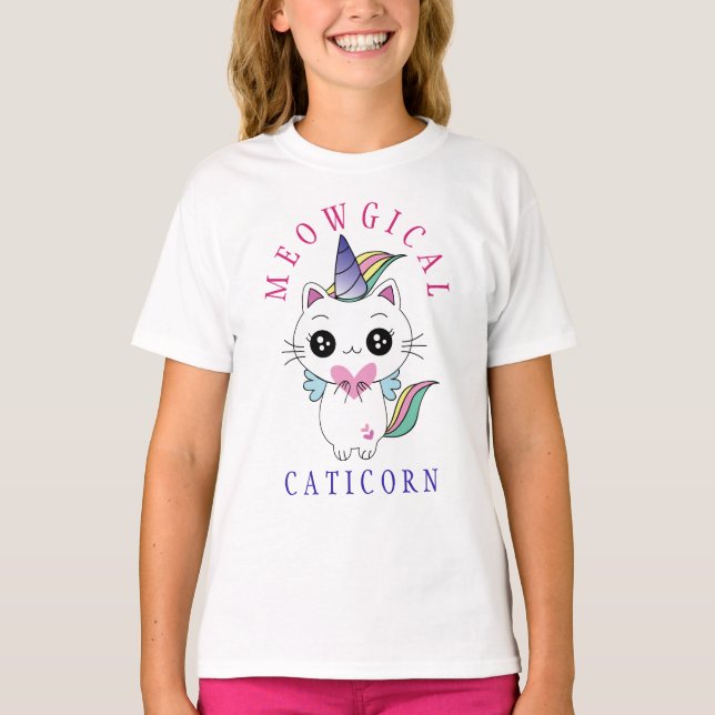 Gulliga Meowgical Caticorn T Shirt (Framsida)