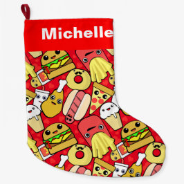 Gulliga mönstrade mattecken liten julstrumpa