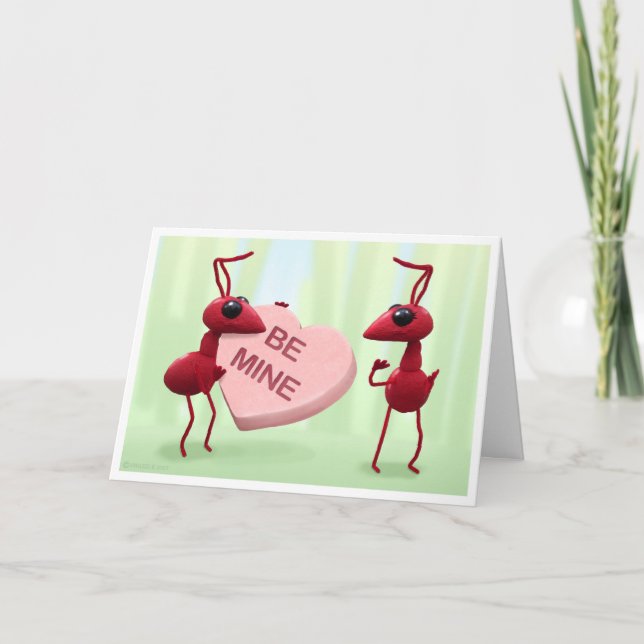 Gulliga myror, valentines daykort helgkort (Framsida)