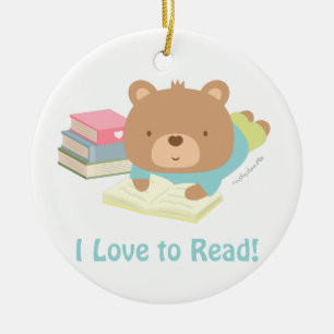 Gulliga nallekärlekar att läsa ungerumdekoren julgransprydnad keramik