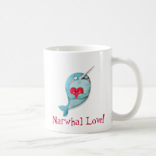 Gulliga Narwhal med hjärta Kaffemugg