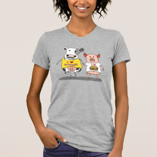 Gulliga och roliga ko- och grisvänner t shirt