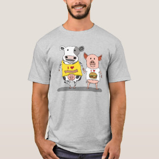 Gulliga och roliga ko- och grisvänner t shirt