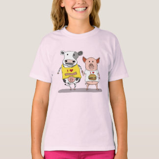Gulliga och roliga ko- och grisvänner t shirt