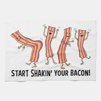 Gulliga och roliga Shakin dina bacondansare Kökshandduk