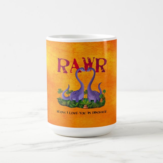 Gulliga och romantiska Dinos - Rawr Kaffemugg (Center)