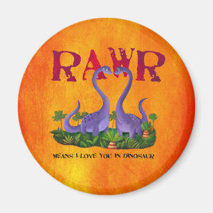 Gulliga och romantiska Dinos - Rawr Magnet
