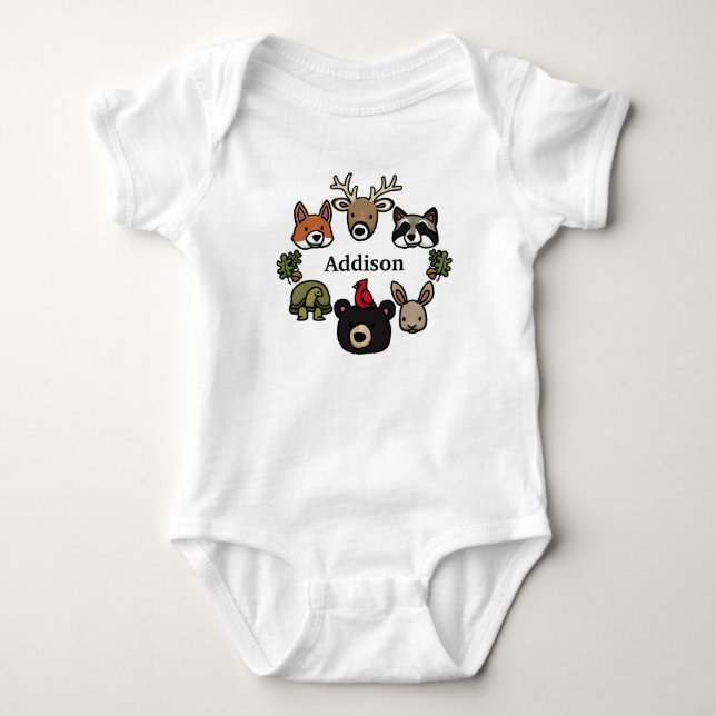 Gulliga och vänliga skogdjur, tillfogar barnets tee shirt (Framsida)