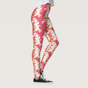Gulliga påskhare på rosadesign leggings